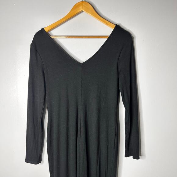 Marine Layer Elegant Black Long Sleeve Midi Dress - Picture 7 of 11